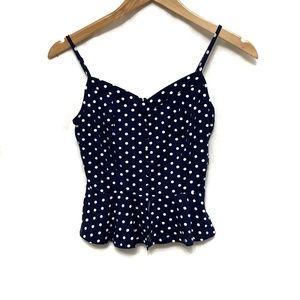 Forever 21 Polka Dot Blue Top